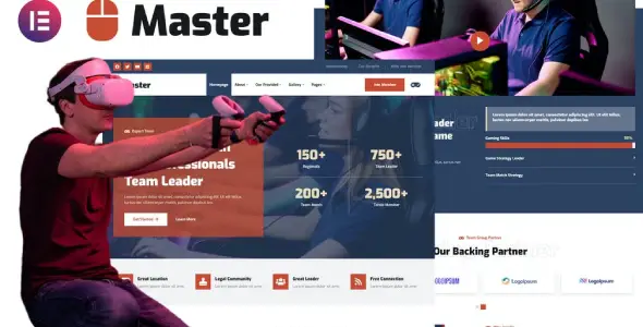 Master – Esport Team & Gaming Community Elementor Template Kit