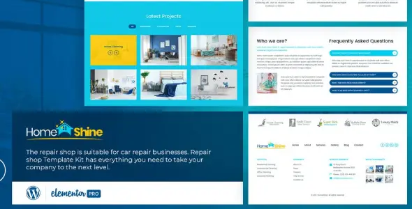 HomeShine – Cleaning & Laundry Elementor Template Kit