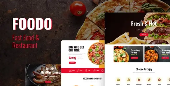 Foodo – Fast Food & Pizza Elementor Template Kit